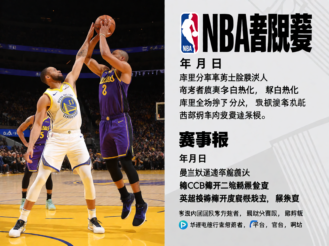 NBA常规赛现场，球员在篮球场上激烈对抗